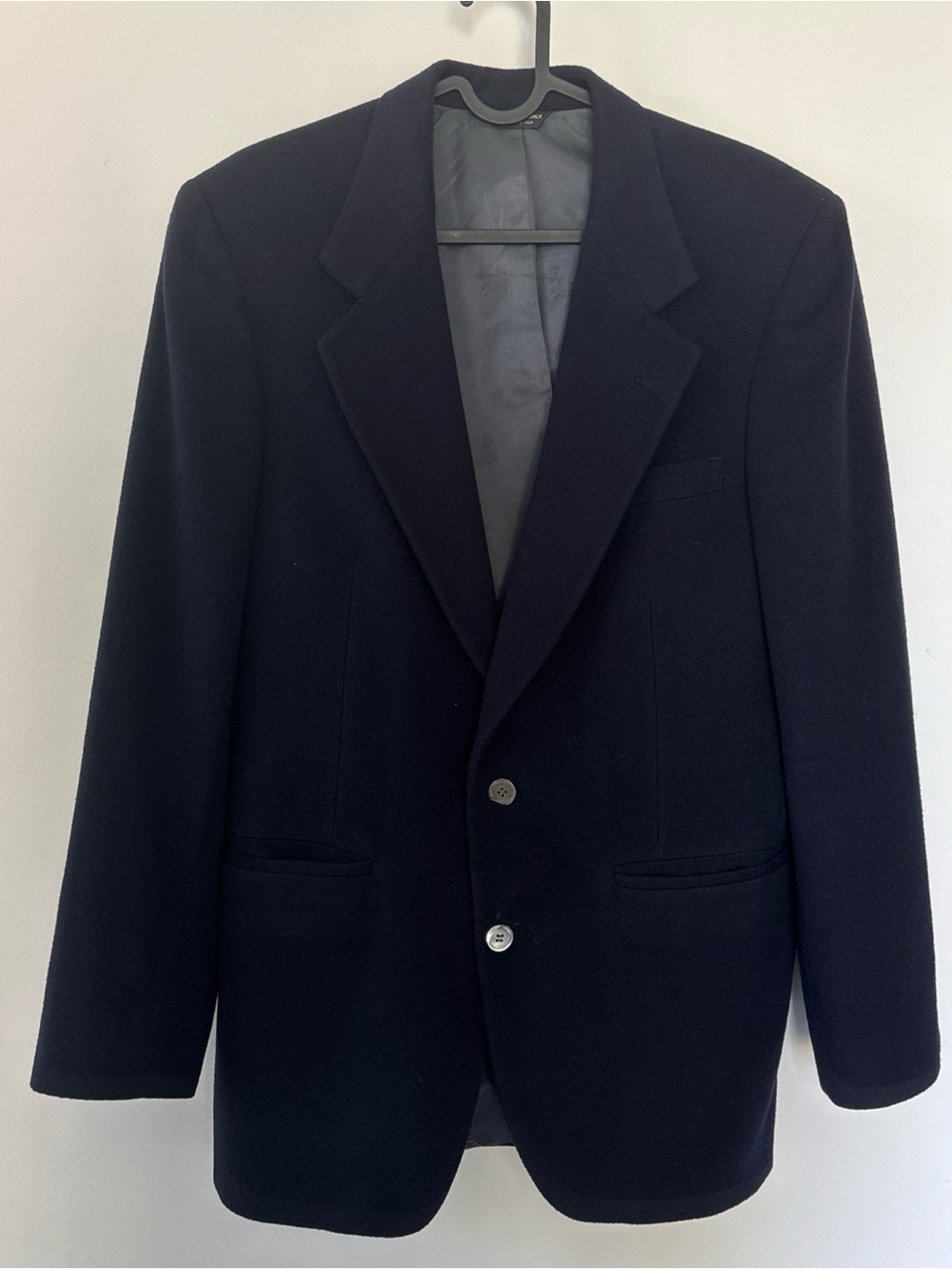 Vintage cashmere Men's Navy Single-Breasted Blazer